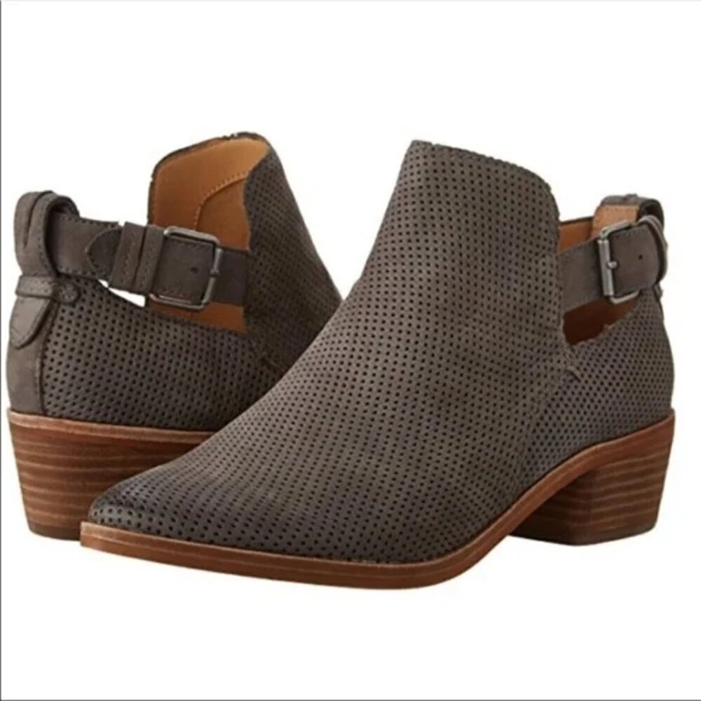 Dolce Vita Kara Perforated Suede Gray Bootie size 7